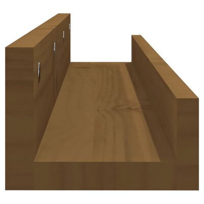 vidaXL Estantes de pared 2 uds madera de pino marrón miel 80x12x9 cm