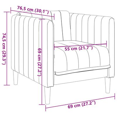 vidaXL Sillón de cuero sintético de ante marrón