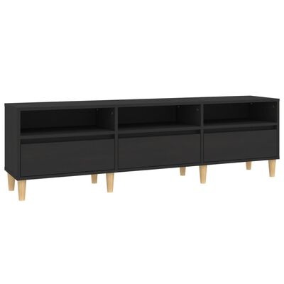 vidaXL Mueble de TV madera contrachapada negro 150x30x44,5 cm