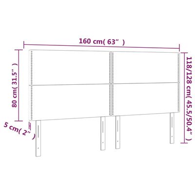 vidaXL Cabecero luces LED cuero sintético capuchino 160x5x118/128cm