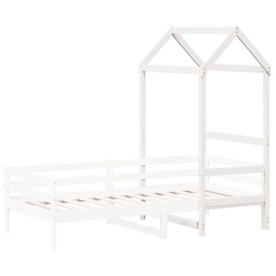 vidaXL Techo de cama infantil madera maciza pino blanco 98x70x176,5 cm