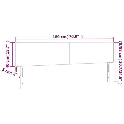 vidaXL Cabecero con LED de terciopelo gris claro 180x5x78/88 cm