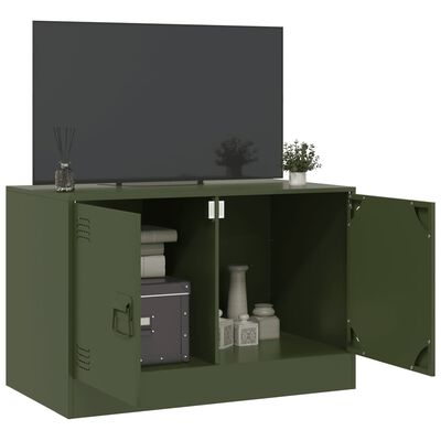 vidaXL Mueble para TV de acero verde oliva 67x39x44 cm