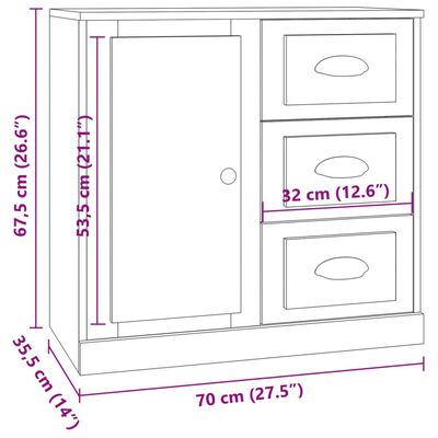 vidaXL Aparadores 3 piezas madera contrachapada blanco