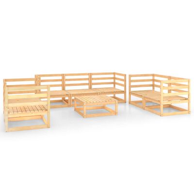 vidaXL Juego de muebles de jardín 8 piezas madera maciza de pino