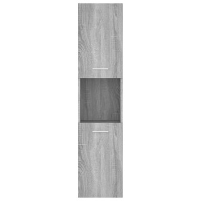 vidaXL Armario de baño madera contrachapada gris Sonoma 30x30x130 cm