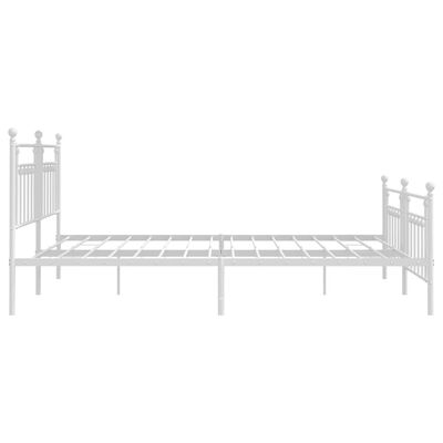 vidaXL Estructura cama metal con cabecero y estribo blanco 200x200 cm