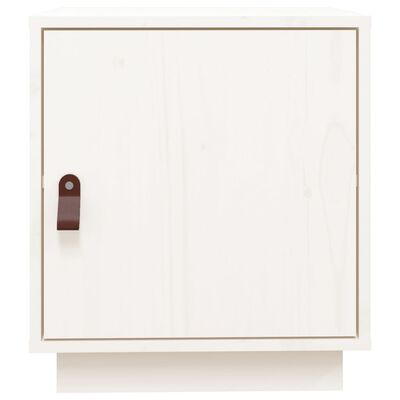 vidaXL Mesita de noche madera maciza de pino blanca 40x34x45 cm