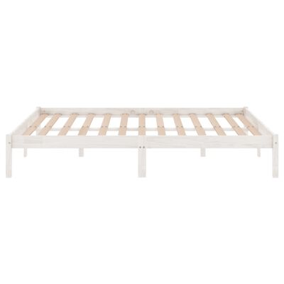 vidaXL Estructura de cama madera maciza blanco Supe King 180x200 cm