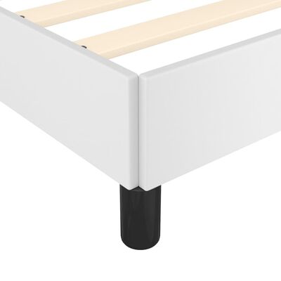 vidaXL Estructura de cama cabecero cuero sintético blanco 100x200 cm