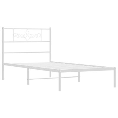 vidaXL Estructura cama sin colchón con cabecero metal blanco 107x203cm