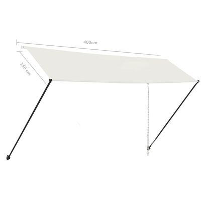 vidaXL Toldo retráctil con LED color crema 400x150 cm