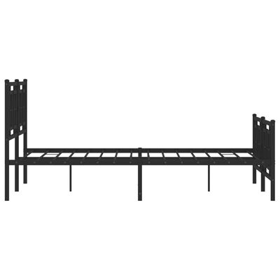 vidaXL Estructura cama sin colchón con estribo metal negro 135x190 cm