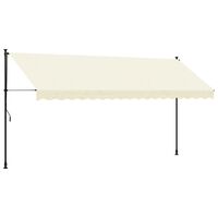 vidaXL Toldo retráctil de tela y acero crema 400x150 cm