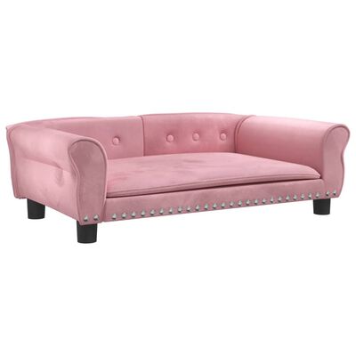 vidaXL Cama para perros de terciopelo rosa 95x55x30 cm