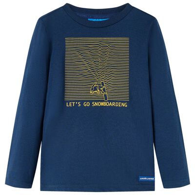 Camiseta infantil de manga larga azul marino 128