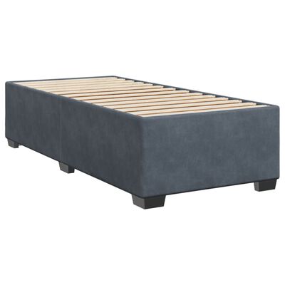 vidaXL Cama box spring con colchón terciopelo gris oscuro 80x200 cm