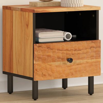 vidaXL Mesita de noche de madera maciza de acacia 40x33x46 cm