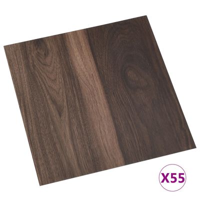 vidaXL Lamas para suelo autoadhesivas 55 uds PVC marrón oscuro 5,11 m²