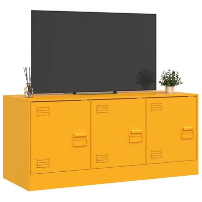 vidaXL Mueble para TV de acero amarillo mostaza 99x39x44 cm