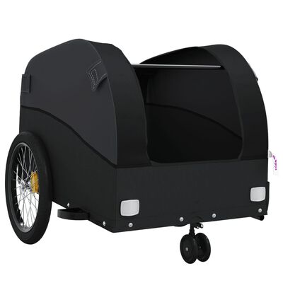 vidaXL Remolque para bicicleta hierro negro 30 kg