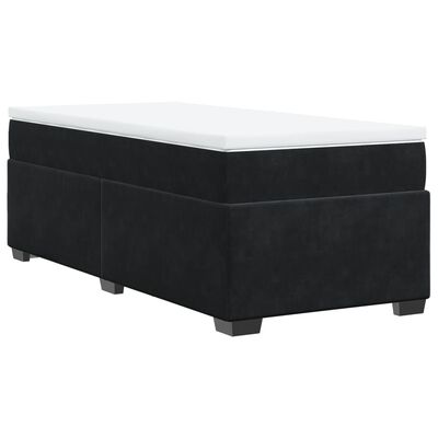 vidaXL Cama box spring con colchón terciopelo negro 80x200 cm