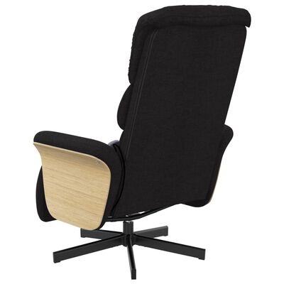 vidaXL Sillón reclinable de masaje con reposapiés tela negra