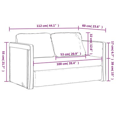 vidaXL Sofá cama de suelo 2 en 1 tela azul 112x174x55 cm