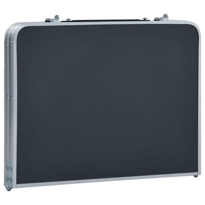 vidaXL Mesa de camping plegable aluminio gris 60x40 cm