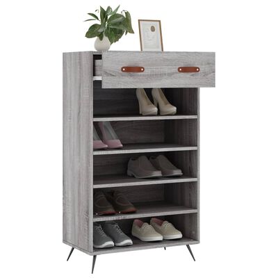 vidaXL Zapatero madera de ingeniería gris Sonoma 60x35x105 cm