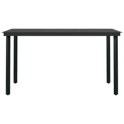 vidaXL Juego de comedor de jardín 7 piezas con cojines negro