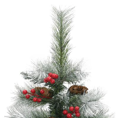 vidaXL Árbol de Navidad artificial con piñas y bayas 120 cm