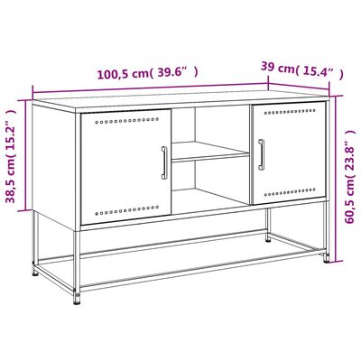 vidaXL Mueble para TV de acero rosa 100,5x39x60,5 cm