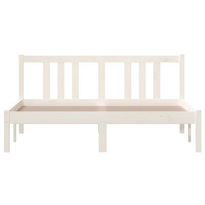 vidaXL Estructura de cama de madera maciza blanca 140x190 cm