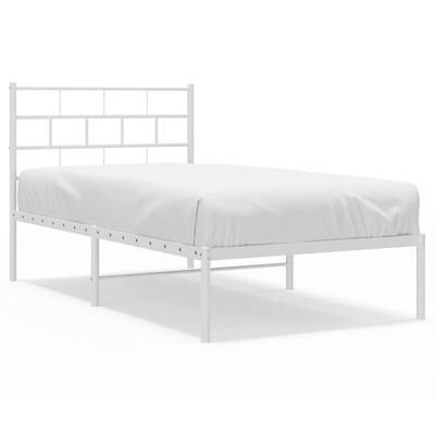 vidaXL Estructura cama sin colchón con cabecero metal blanco 100x190cm