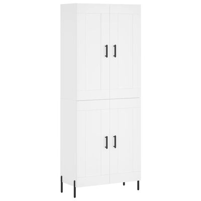 vidaXL Aparador alto madera contrachapada blanco 69,5x34x180 cm