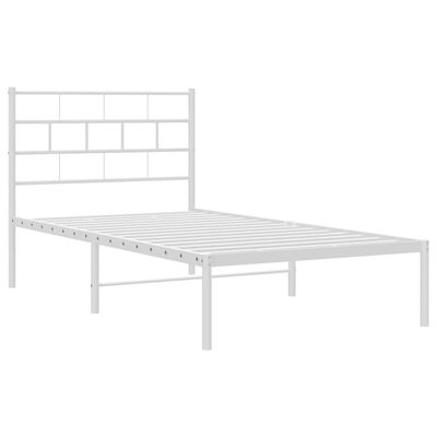 vidaXL Estructura cama sin colchón con cabecero metal blanco 100x190cm