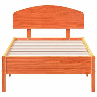 vidaXL Cama sin colchón madera maciza de pino marrón cera 100x200 cm