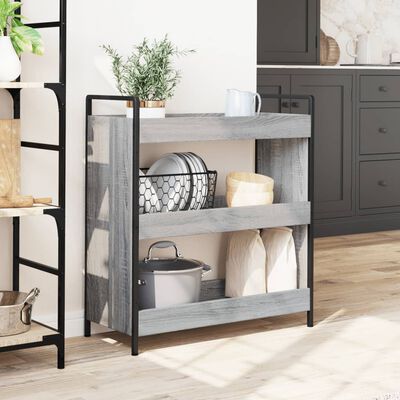 vidaXL Carrito de cocina madera de ingeniería gris Sonoma 70x30x82 cm