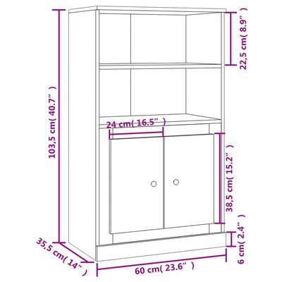 vidaXL Aparador de madera contrachapada roble Sonoma 60x35,5x103,5 cm