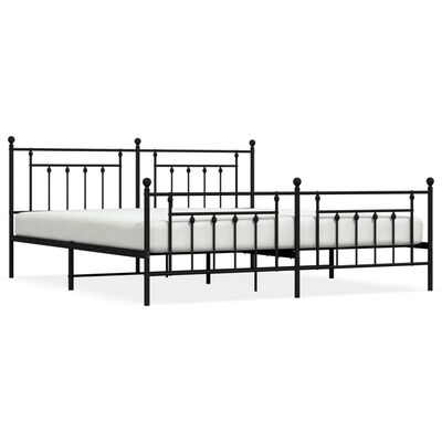 vidaXL Estructura cama sin colchón con estribo metal negro 200x200 cm