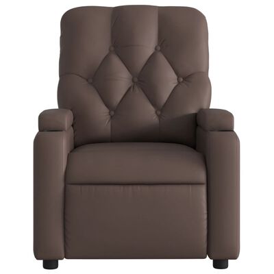 vidaXL Sillón de masaje reclinable cuero sintético marrón