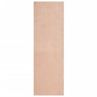 vidaXL Alfombra de pelo corto suave lavable HUARTE rosado 80x250 cm