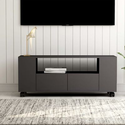 Mueble de TV,Mesa TV con ruedas madera contrachapada blanco 90x35x35 cm  -M49422