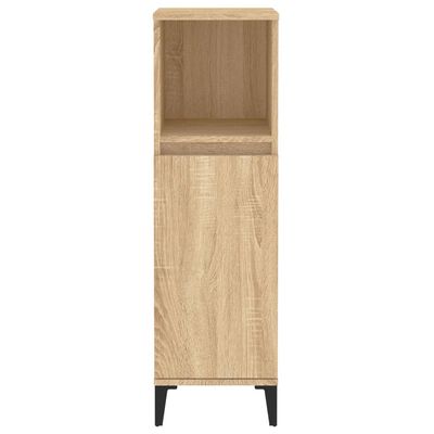 vidaXL Armario de baño madera contrachapada roble Sonoma 30x30x100 cm