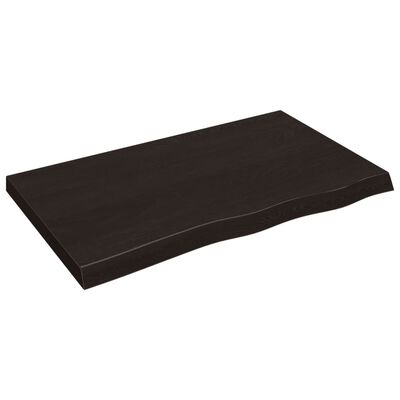 vidaXL Tablero mesa madera roble tratada marrón oscuro 100x60x(2-6) cm