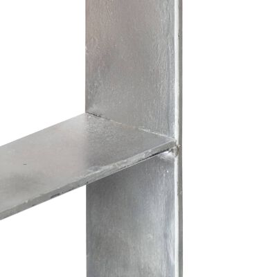 vidaXL Anclajes de valla 6 uds acero galvanizado plateado 10x6x60 cm