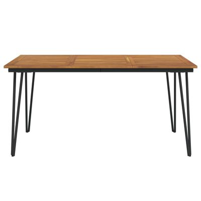 vidaXL Mesa de jardín con patas en U madera maciza acacia 160x80x75 cm