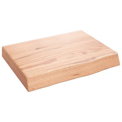 vidaXL Encimera baño madera maciza tratada marrón claro 40x30x(2-6) cm