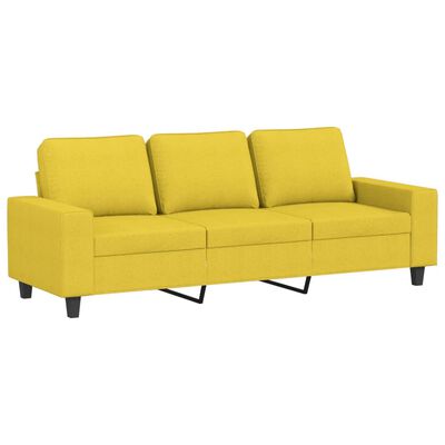 vidaXL Sofá de 3 plazas de tela amarillo claro 180 cm